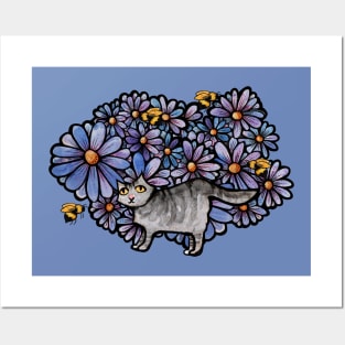 Grey Kitty Cat Posters and Art